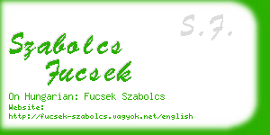 szabolcs fucsek business card